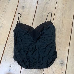 Vintage 90s black silk Camisole sz S/M